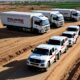 Chinese humanitarian aid convoy arrives at the Gaza border crossing, May 2025.