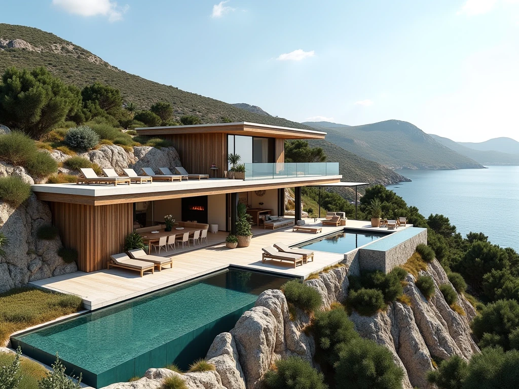 Contemporary Sardinian villa rental with panoramic sea views and private pool