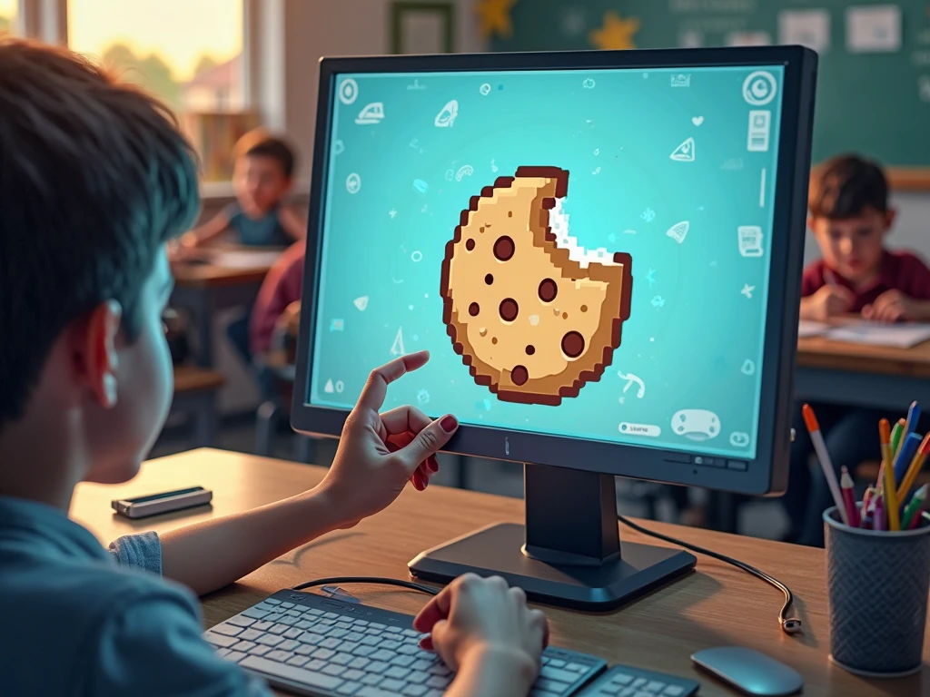 Screenshot of Cookie Clicker game on Classroom 15x